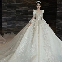 Свадебное платье, расширенная сумка, французский стиль, коллекция 2023, подходит для подростков, длинный рукав