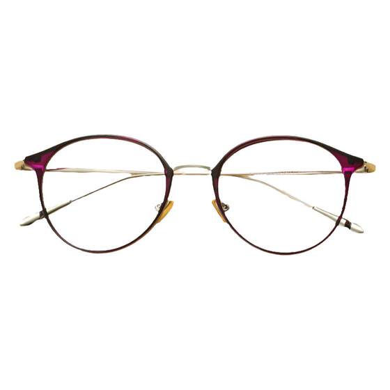 Purple glasses box female Korean version tide retro and simple Korean classical round face myopia glasses glasses shelf female big face
