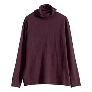 Gujia literary cotton line turtleneck sweater women's thin new pile collar whole cotton loose bottom sweater