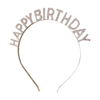 
Happy birthday headband rhinestone party party