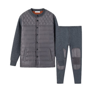 
Septwolves down thermal underwear set men's plus velvet thickened winter elderly knee pads at minus 40 degrees autumn clothes and autumn trousers