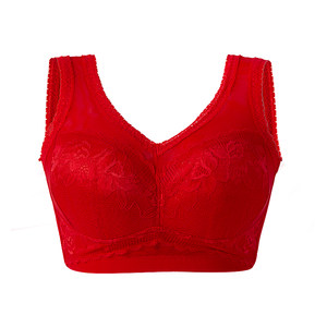 
Its red underwear set festive big breasts show small breasts and anti-sagging vest-style thin bra