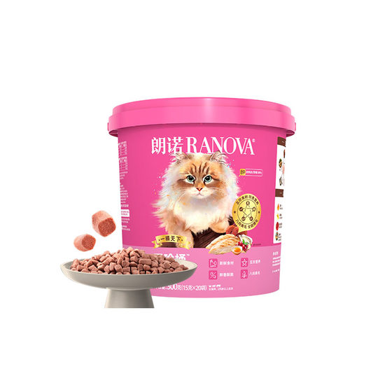 
[Persimmon Fungus] Lonnuo Wuzhen Bucket full price cat staple food freeze-dried adult cat chicken fresh meat Meimao cat food 300g