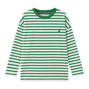 
[Highlight] NAUTICA Children's Clothing Boys and Girls Long Sleeve Striped T-shirt Spring and Autumn Thin Sweatshirt American Retro