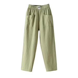 Cotton and linen casual pants 2024 new pants Korean version loose, thin straight pants summer thin nine -point Haron pants