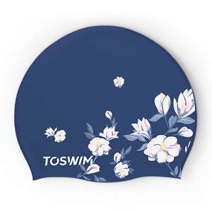 
[Long hair] TOSWIM oversized swimming cap women's waterproof swimming cap ear protection fashionable printed silicone swimming goggles