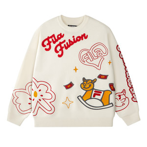 
FILA FUSION Fila Couple Knitted Sweater Women's 2026 Spring New Round Neck New Year's Good Luck Wear Sweater for Men