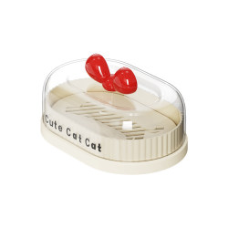 MOLALUNA soap dish double layer drain with lid