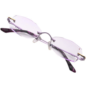 Highly ultra -thin frame -free myopia glasses rack Ms. Change Diamond Diamond Cut Glasses with Glasses Pink Girl T217