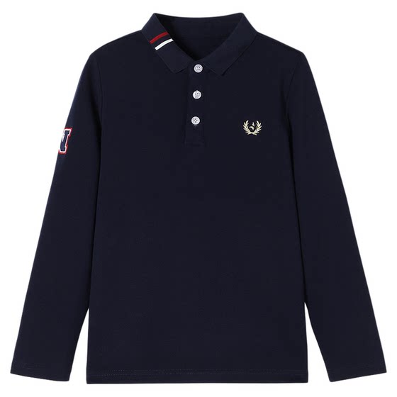 
Navigare Italian sailboat boys' long-sleeved lapel T-shirt medium and large children's POLO shirt spring and autumn tops