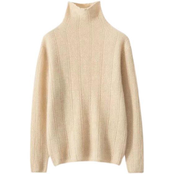 
Turtleneck twisted 100% wool sweater for women new pile collar cashmere knitted loose slimming sweater pullover bottoming shirt