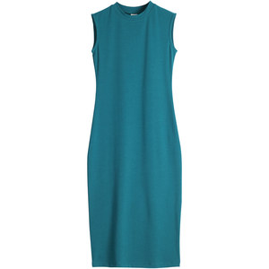 
Half turtleneck sleeveless off-the-shoulder dress for women in autumn elastic cotton temperament slim hip-hugging skirt bottoming vest long skirt