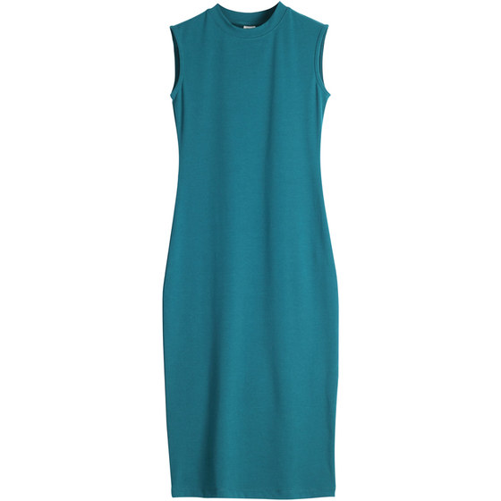 
Half turtleneck sleeveless off-the-shoulder dress for women in autumn elastic cotton temperament slim hip-hugging skirt bottoming vest long skirt