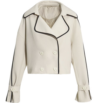 GW large-size women's clothing 2025 autumn and winter new jacket jacket light color slightly fat mm flesh covering and slimming and versatile small top for women
