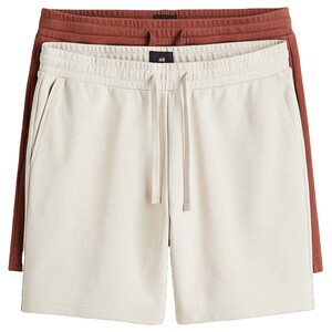 HM men's sweatpants 2-pack spring loose straight sports elastic waist short sweatpants 1264429