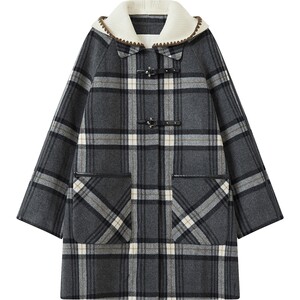 
Retro relaxed loose short plaid woolen coat women's winter woolen coat DDS4AD5136