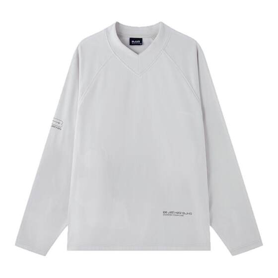 
BJHG reckless sweatshirt men's autumn and winter printed v-neck long-sleeved T-shirt loose layering inner layering shirt for women