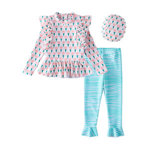 
Children's swimsuits, girls split long sleeves, long trousers, sun protection training, swimsuits, small and medium-sized children's baby quick-drying swimsuits