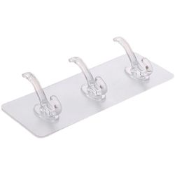 Transparent row hook strong adhesive kitchen storage