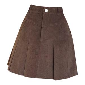 
Design-sensual niche corduroy pleated skirt for women's autumn and winter large size high waist college style short skirt