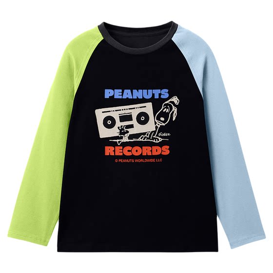 
{Breathing cotton}happynocnoc moisture-absorbent and quick-drying children's raglan T-shirt spring new long-sleeved tops for boys and girls