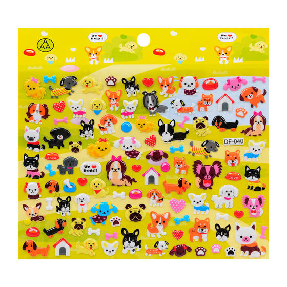 
Children's stickers animal kittens and puppies 3D bubble stickers for boys and girls kindergarten baby reward stickers