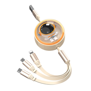 
100W super fast charging three-in-one data cable telescopic one-to-drag three-charger cable three-head suitable for Apple and Huawei Android Typec mobile phone tablet USB car multi-function general astronaut