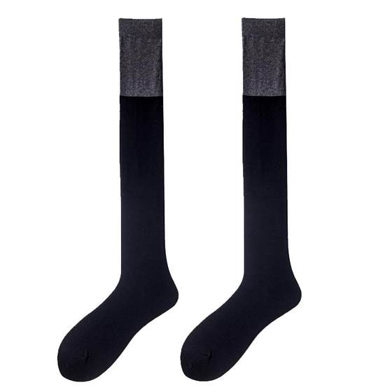 Japanese -style colored calf socks, black gray pure color pile socks long knee socks female jk socks inS skinny leg cotton socks
