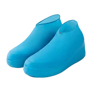 Waterproof shoe cover anti-slip thickened wear-resistant rain boot cover latex outdoor rainproof men and women rain boot cover portable mid-tube boot cover