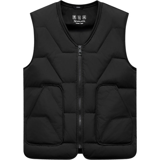 
Flying in the snow, men's down vest, middle-aged and elderly dad's clothing, autumn and winter home wear, warm duck down vest, waistcoat