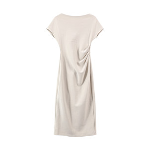 
Happy and happy temperament short-sleeved one-shoulder dress for women in summer French waist-hugging sexy irregular slanted shoulder long skirt