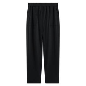 Spring weaved casual pants for middle-aged and elderly people plus velvet and thickened straight pants