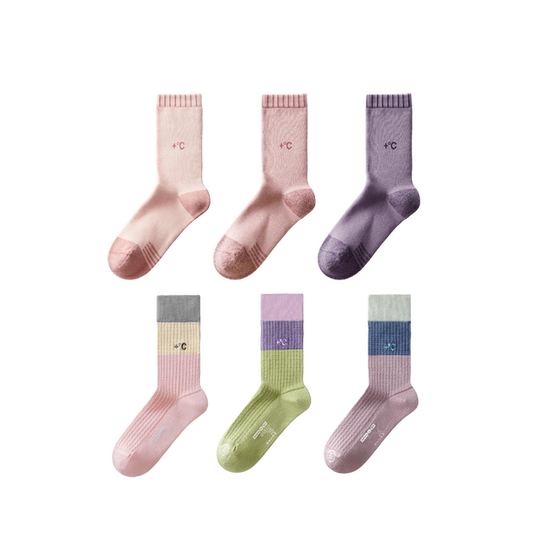 Temperature-locking and warm banana inner hot leather 5 series heating stockings for women, thickened socks, cotton socks, terry socks, deodorant mid-calf socks, winter