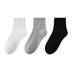 
Xinjiang cotton deodorant pure cotton socks sports sweat-absorbent breathable antibacterial spring and summer mid-calf socks classic black and white gray men and women business