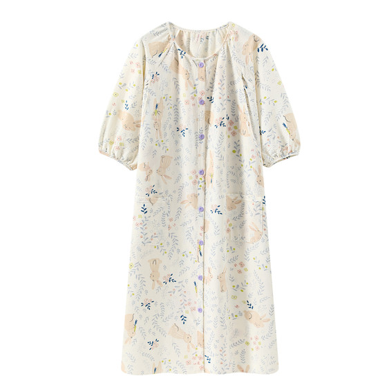 
Maternity nightgown, spring and summer breastfeeding, postpartum, postpartum clothing, maternity dress, pure cotton sweat-absorbent, breathable mid-length dress