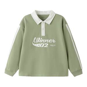 
Balabala boys' long-sleeved T-shirts, big children's loose polo shirts, children's bottoming shirts, spring and autumn new children's clothing trendy T-shirts