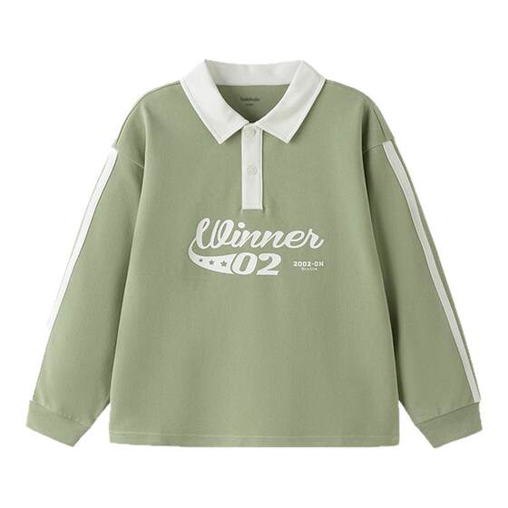 
Balabala boys' long-sleeved T-shirts, big children's loose polo shirts, children's bottoming shirts, spring and autumn new children's clothing trendy T-shirts