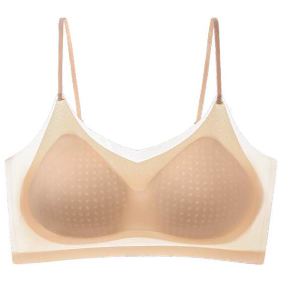 
Liquid foundation underwear for women summer thin invisible and traceless small chest gathering suspender thin shoulder strap beautiful back integrated bra