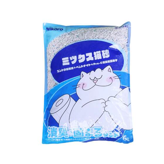 
Nikoro cat litter mixed tofu litter bentonite clay cassava litter deodorizing low dust cat litter full box for cats