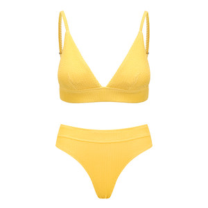 Yukari SWIM non -steel bracket with chest pad high waist sexy Bikini swimsuit deep V two -piece swimsuit