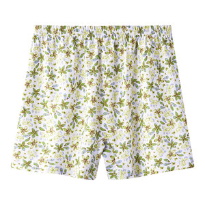 Spring-woven old man boxer pants female grandma underwear pure cotton shorts middle-aged and elderly mother high waist large size vintage boxer pants
