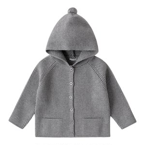 
Dudujia children's sweater hooded girl's top thickened boy's cardigan sweater fashionable baby sweater winter
