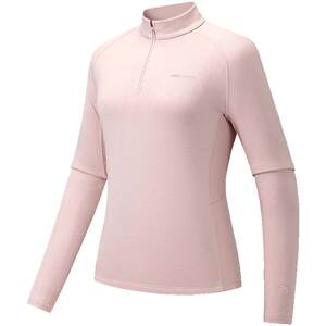 ANTA outdoor light and warm T half-zip long-sleeved women's spring velvet warm inner sports top 162546406N