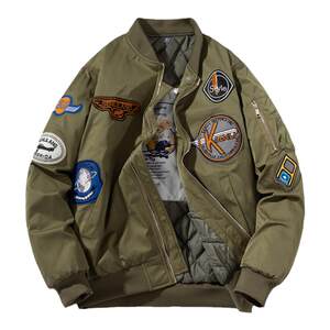 
mYes Makinomori autumn and winter couples plus cotton pilot jacket thickened street baseball uniform cotton jacket