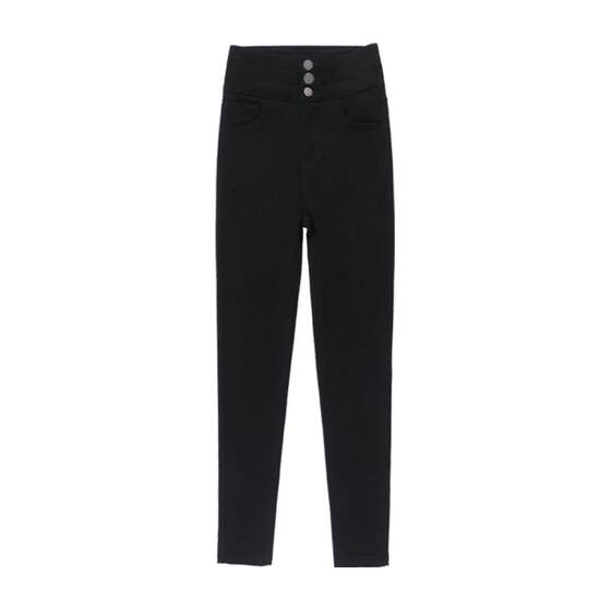 
High-waisted leggings for women wearing 2025 spring and autumn new black tight pencil small feet autumn and winter plus velvet black pants