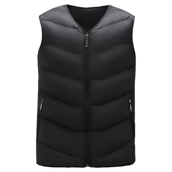 
New high-end winter men's down vest warm vest middle-aged and young thin inner wear down jacket liner vest
