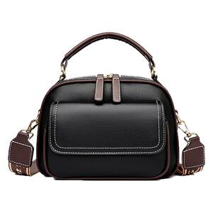 
Genuine leather bag for women 2026 new spring and summer solid color soft handle double zipper large capacity single shoulder crossbody bag