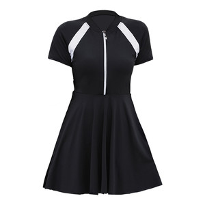 Large -size swimsuit female 200*0.5kg conjoined skirt conservative insm, fat MM, obscure belly, short -sleeved hot spring swimsuit