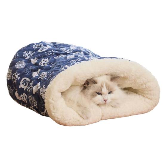 Cat sleeping bag tunnel Cat's nest in autumn and winter pet cold cushion safety sensation, warmth, semi -closed thickened and warm