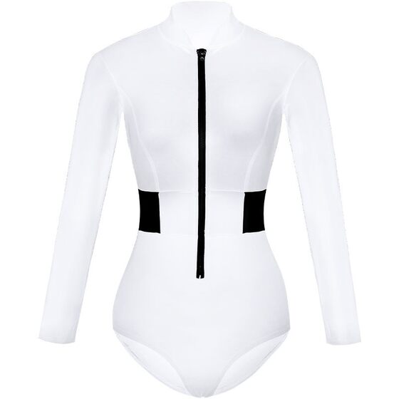 
Amberlai triangle one-piece swimsuit women's sexy white snorkeling swimsuit sun protection seaside vacation wetsuit